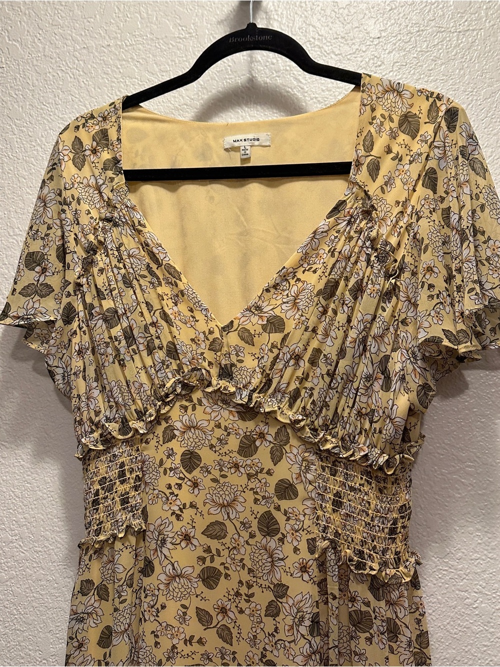 MAX STUDIO YELLOW FLORAL MAXI DRESS